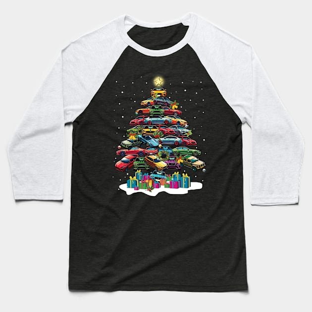 Car Christmas Tree Baseball T-Shirt by Schoenberger Willard